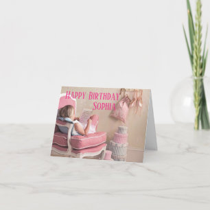 Cartão de Aniversário - Personalizado - Bailarina 