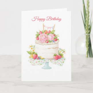 Cartão de Aniversário Personalizado com Aquarela