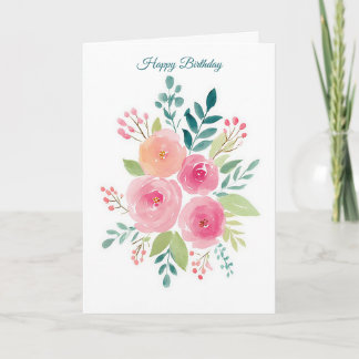 Cartão de Aniversário Personalizado com Aquarela