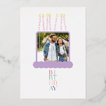 Cartão de aniversário personalizado com foto e bol