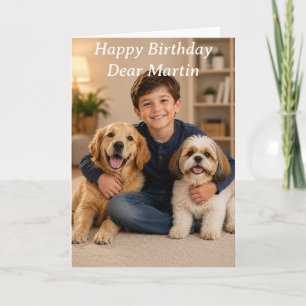 Cartão de aniversário personalizado com foto e nom