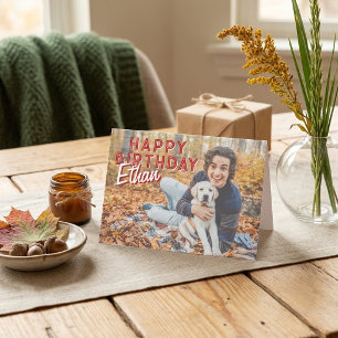 Cartão de aniversário personalizado com foto para
