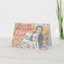 Cartão de aniversário personalizado com foto para