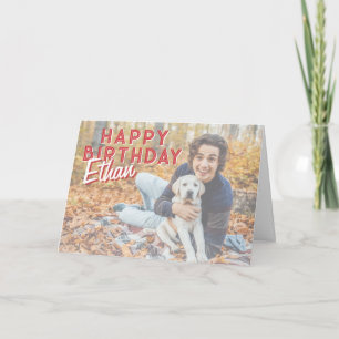 Cartão de aniversário personalizado com foto para