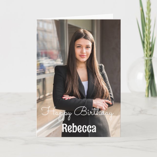 Cartão de Aniversário Personalizado com Nome de Fo (Frente)