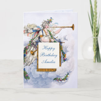 Cartão de Aniversário Personalizado da Moda Regênc