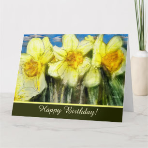 Cartão de Aniversário Personalizado Daffodils