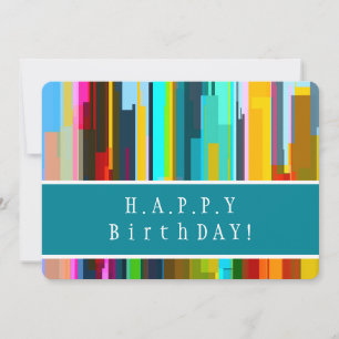 Cartão de aniversário personalizado de Abstrato e