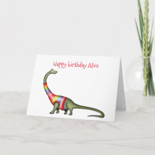 Cartão de aniversário personalizado de Brontossaur