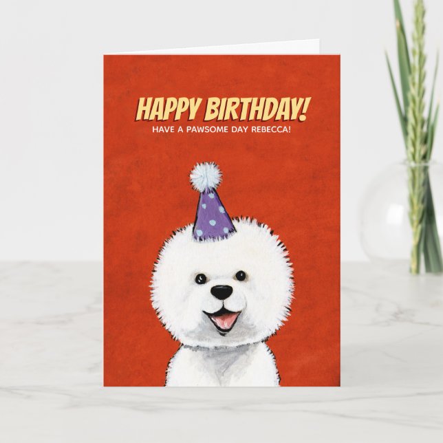 Cartão de Aniversário Personalizado de Cachorro Br (Frente)
