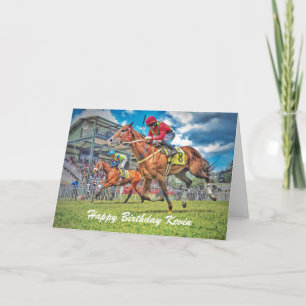 Cartão de Aniversário Personalizado de Corrida de 