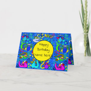 Cartão de Aniversário Personalizado de Dragão para
