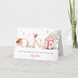 Cartão de Aniversário Personalizado de Fada para M