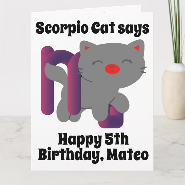 Cartão de Aniversário Personalizado de Gato Funny  (Frente)