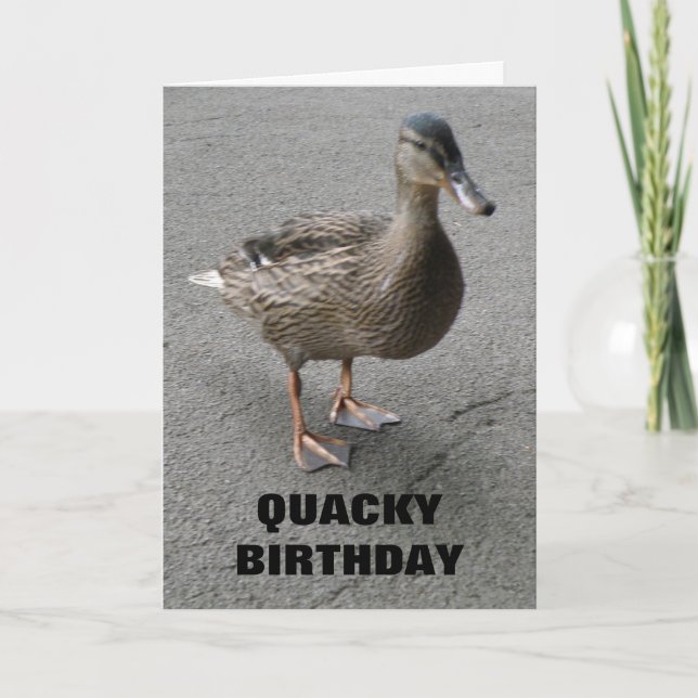 Cartão de Aniversário Personalizado De Pato De Wad (Frente)
