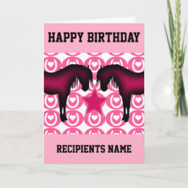Cartão de Aniversário Personalizado de Pônea Rosa