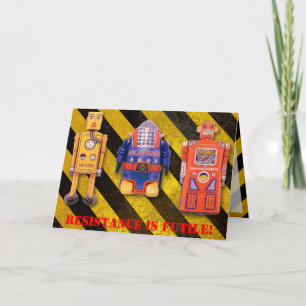 Cartão de Aniversário Personalizado de Toy Robot