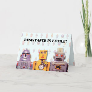 Cartão de Aniversário Personalizado de Toy Robot