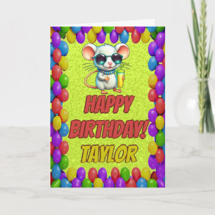 Cartão de Aniversário Personalizado Divertido do R