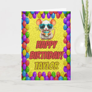 Cartão de Aniversário Personalizado Divertido do R