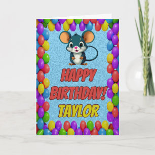 Cartão de Aniversário Personalizado Divertido do R