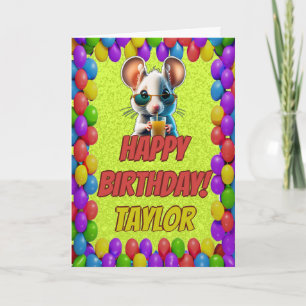 Cartão de Aniversário Personalizado Divertido do R