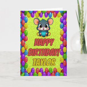 Cartão de Aniversário Personalizado Divertido do R