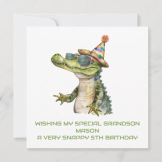 Cartão de Aniversário Personalizado do Alligador F