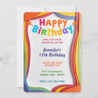 Cartão de Aniversário Personalizado do Arco-Íris O