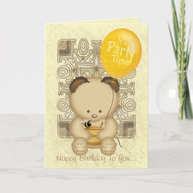 Cartão de Aniversário Personalizado Do Bear De Mel (Frente)
