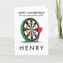Cartão de Aniversário Personalizado do Dartboard