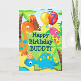 Cartão de Aniversário Personalizado do Dinossauro