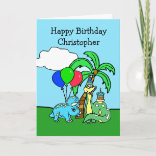 Cartão de Aniversário Personalizado do Dinossauro