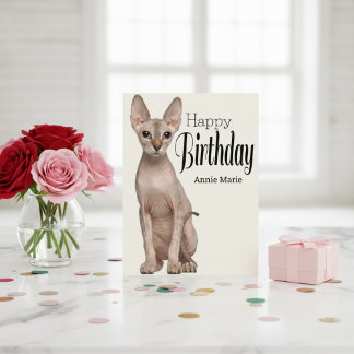 Cartão de Aniversário Personalizado do Gatinho Sph