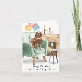 Cartão de Aniversário Personalizado do Labradoodle