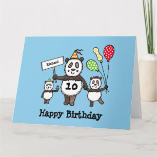 Cartão de Aniversário Personalizado do Panda Festa