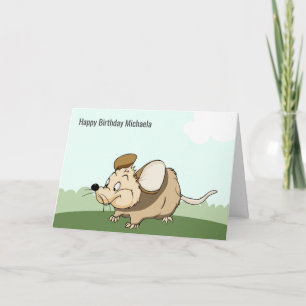 Cartão de Aniversário Personalizado do Rato Engr
