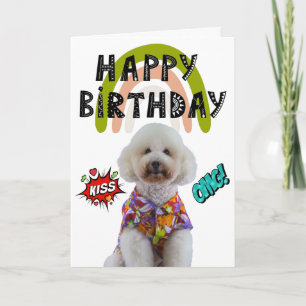 Cartão de aniversário personalizado do seu Poodle