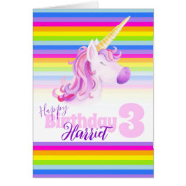 Cartão de aniversário personalizado do Unicorn arc