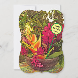 CARTÃO DE ANIVERSÁRIO PERSONALIZADO/FLORES TROPICA