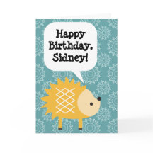 Cartão de Aniversário Personalizado Hedgehog