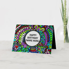Cartão de Aniversário Personalizado Padrão Diverti