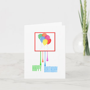 Cartão de Aniversário Personalizado para Balões