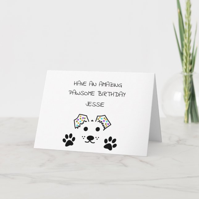 Cartão de Aniversário Personalizado para Cães (Frente)