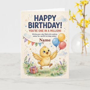 Cartão de aniversário personalizado para crianças