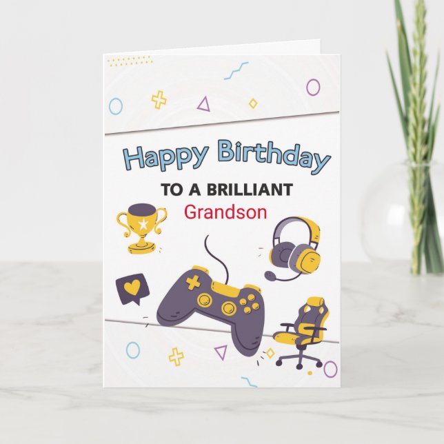 Cartão De Aniversário Personalizado Para Jogos Par (Frente)