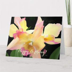 Cartão de Aniversário Personalizado para Orquídeas