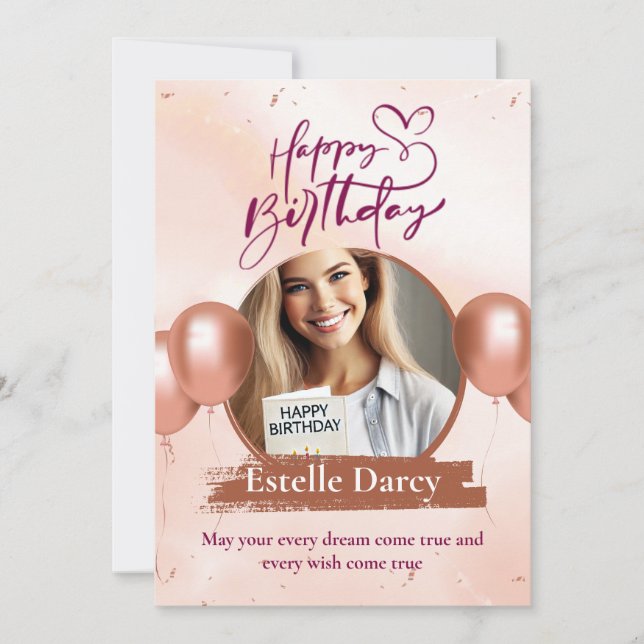 Cartão de aniversário personalizado para tipografi (Frente)