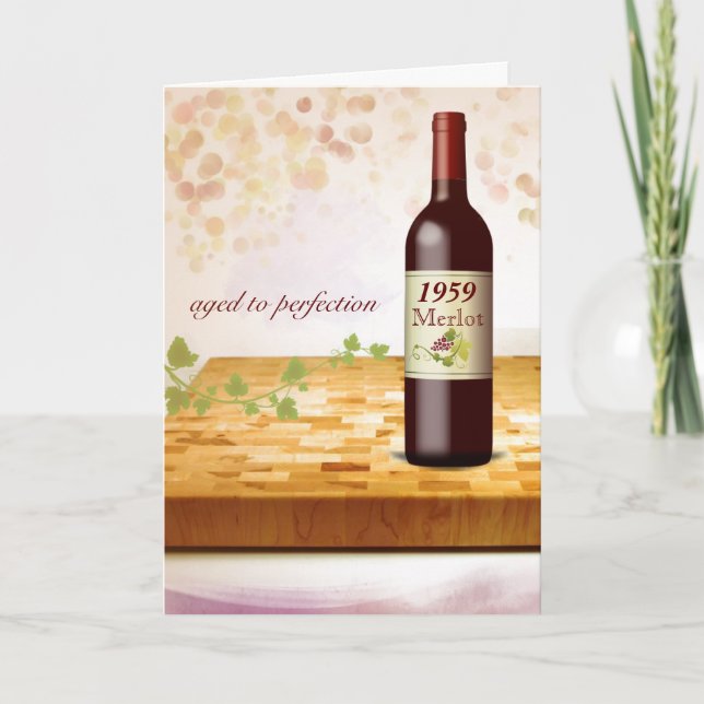 Cartão de Aniversário Personalizado Para Vinho De  (Frente)