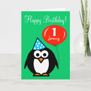 Cartão de Aniversário Personalizado Pinguim com